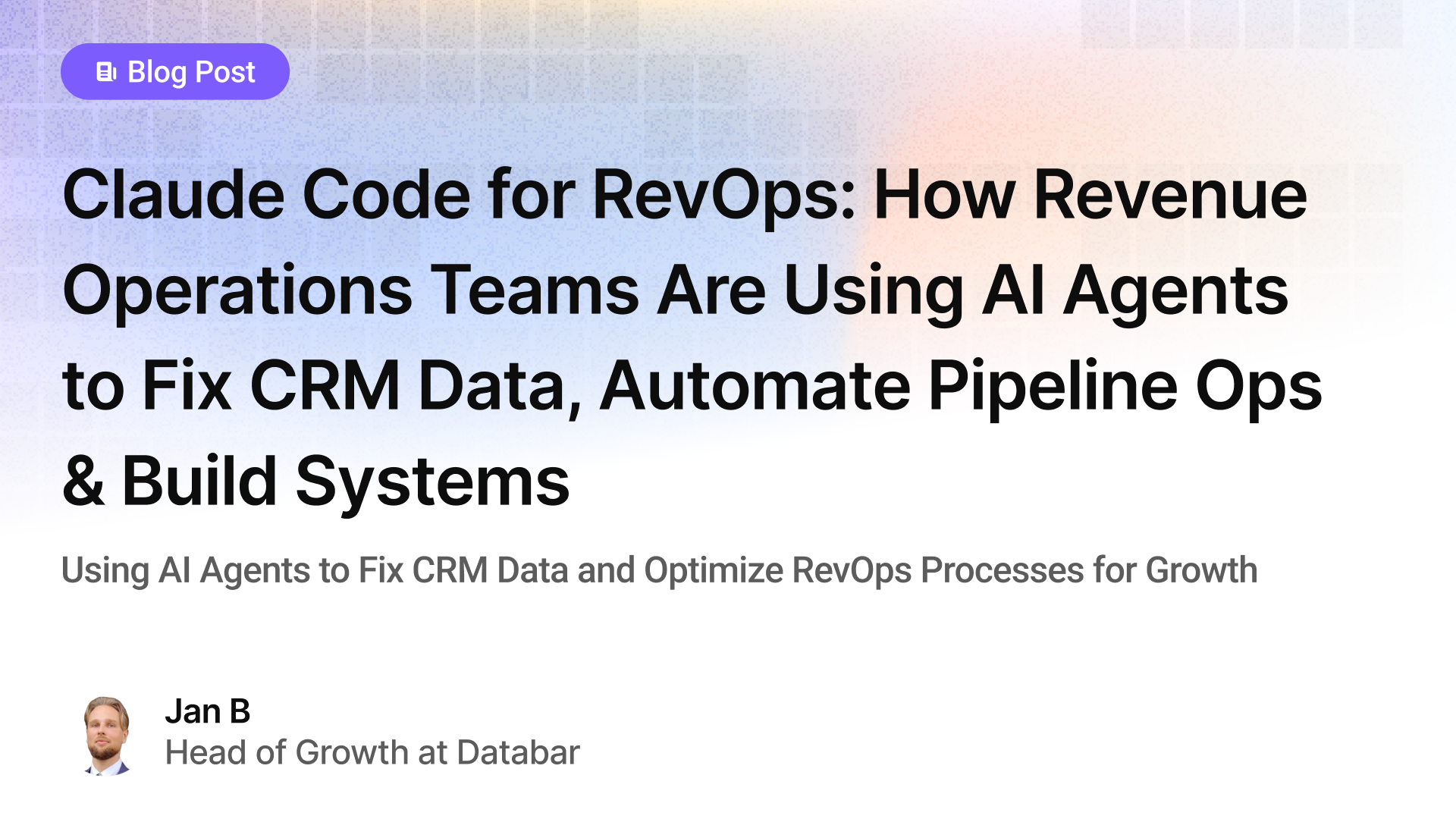 Claude Code for RevOps: How Revenue Operations Teams Are Using AI Agents to Fix CRM Data, Automate Pipeline Ops & Build Systems