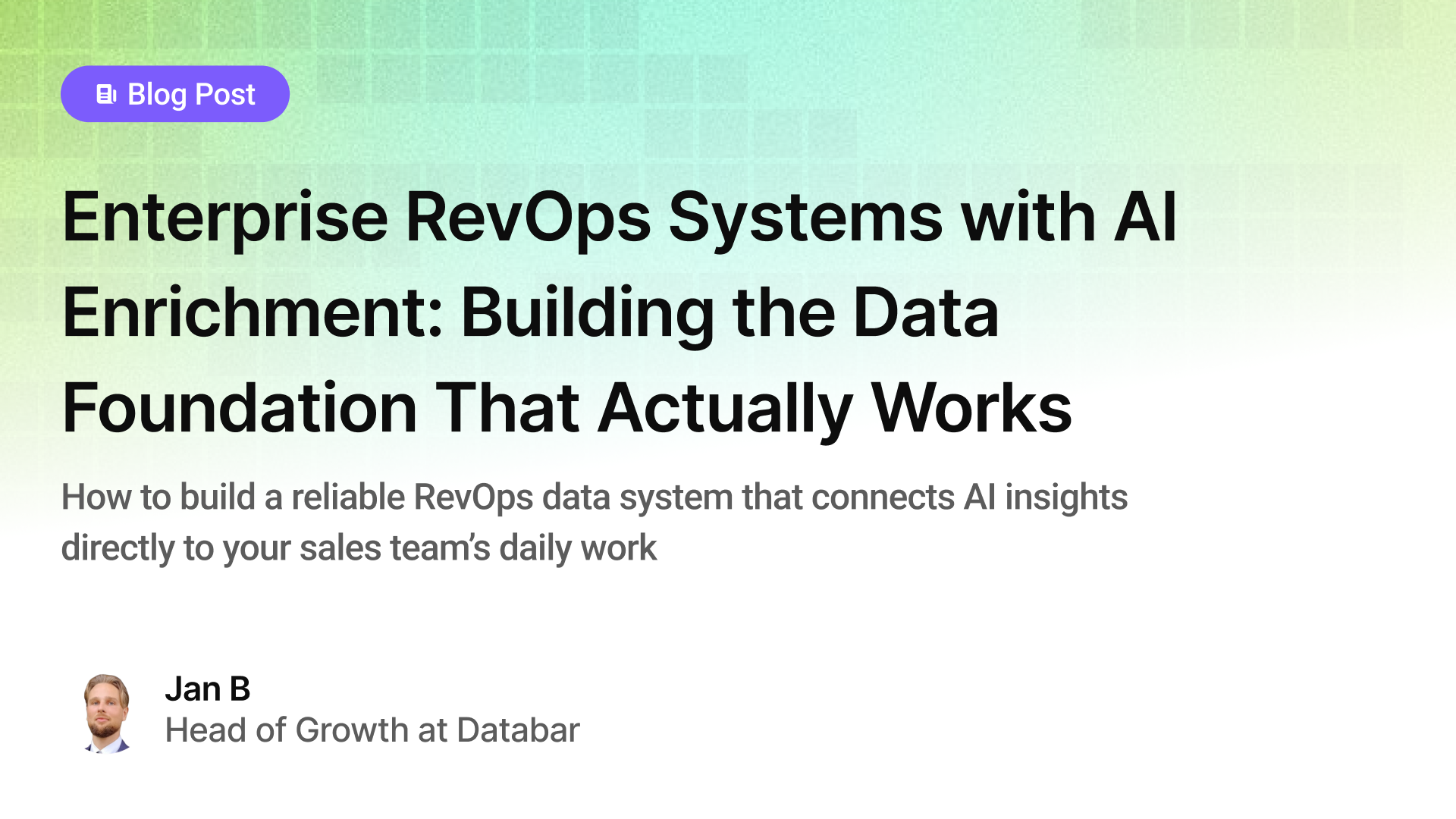 Enterprise RevOps Systems with AI Enrichment: Building the Data Foundation That Actually Works