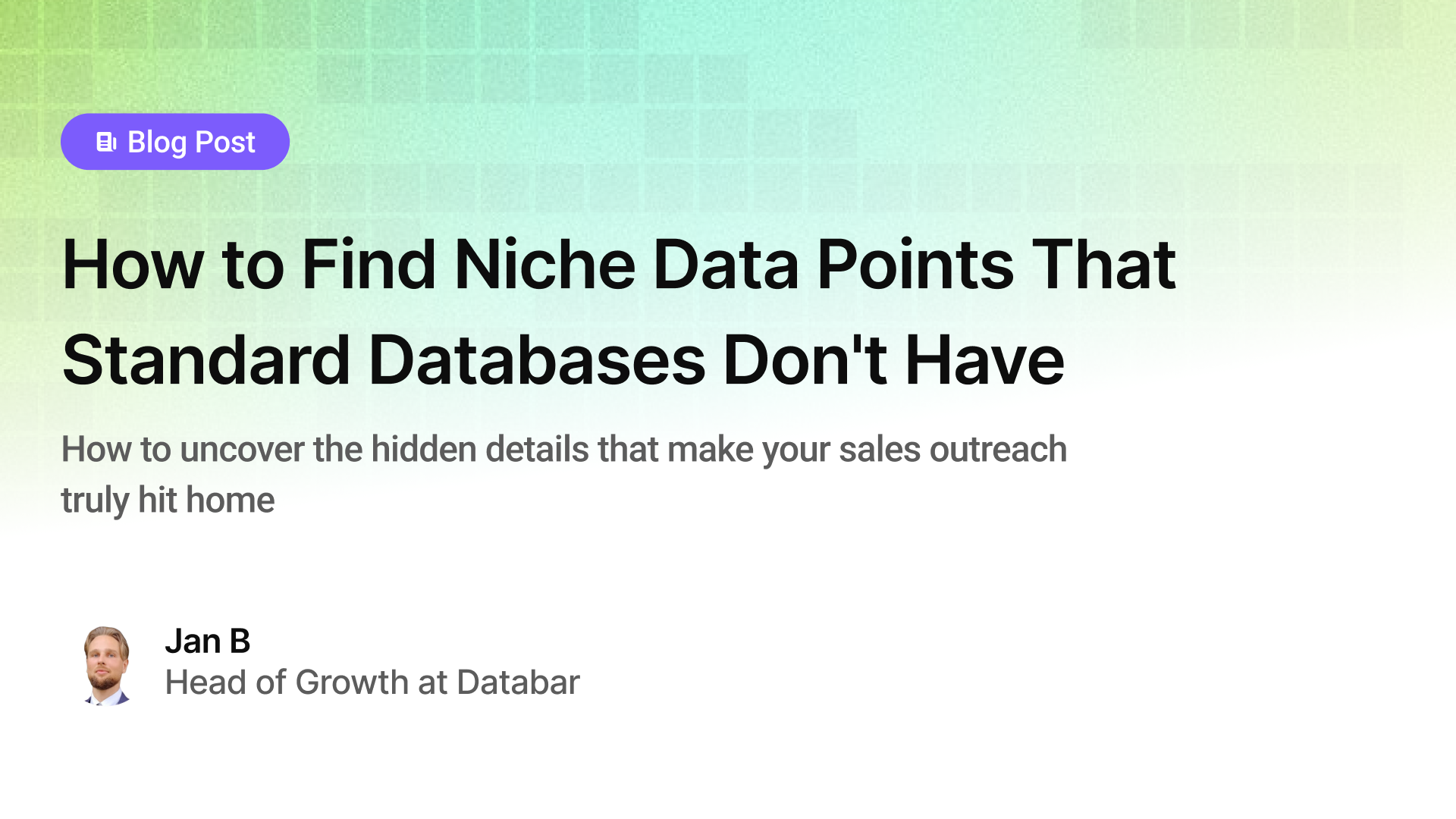 How to Find Niche Data Points That Standard Databases Don't Have