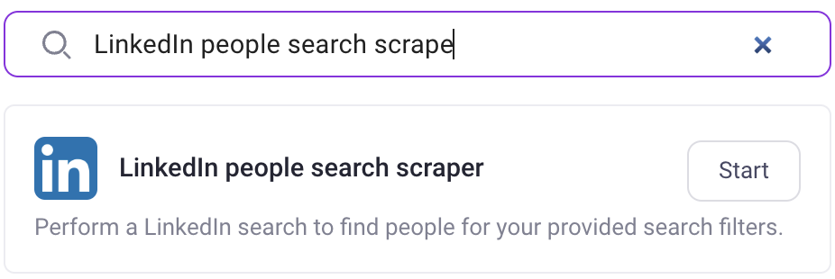 Select LinkedIn People Search Scraper