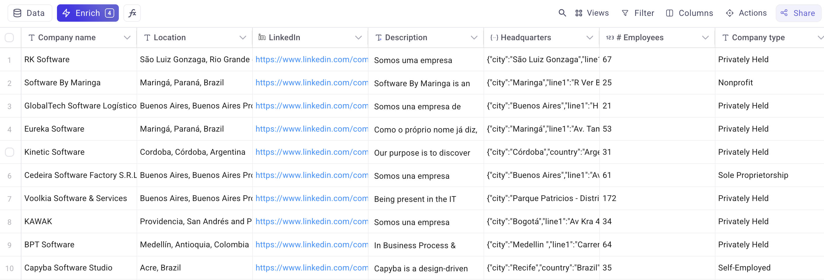 LinkedIn enrichment 