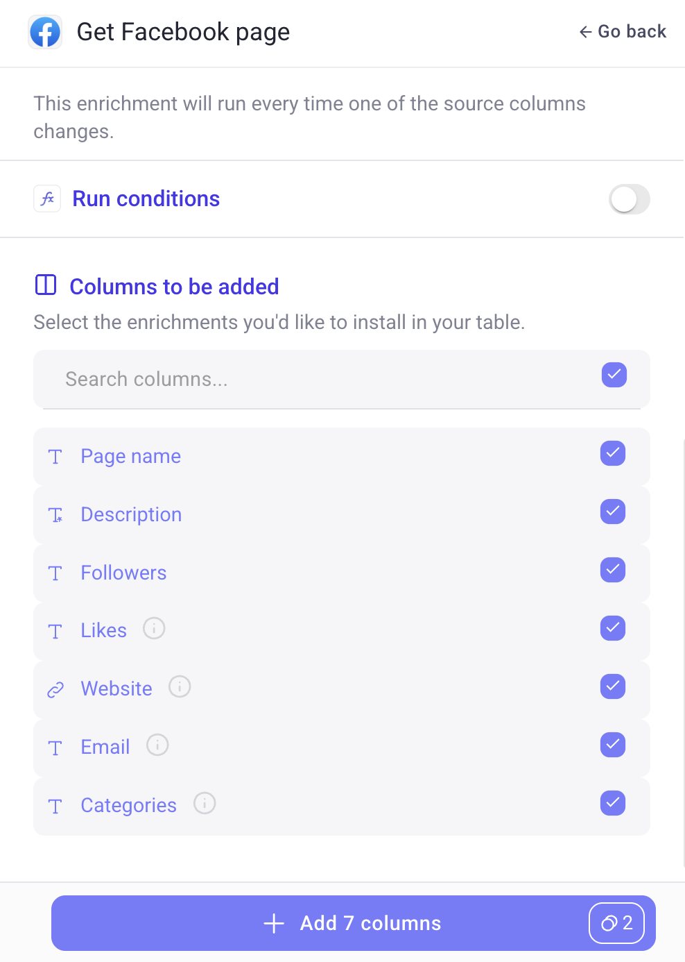 Facebook page scraper