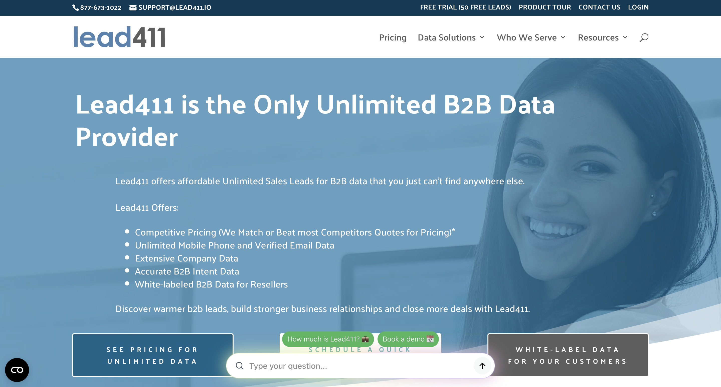 Lead 411 home page
