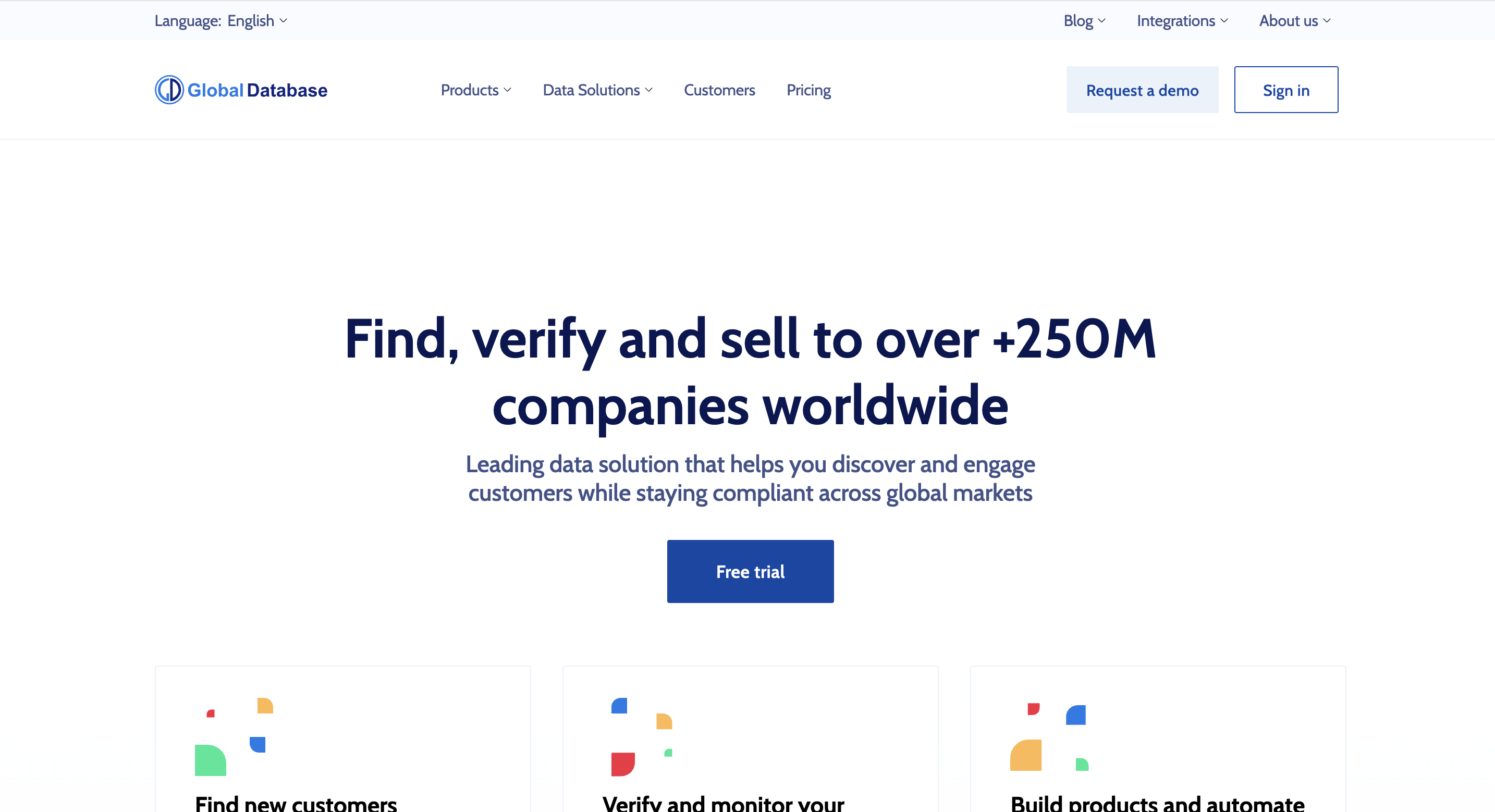 Global database homepage