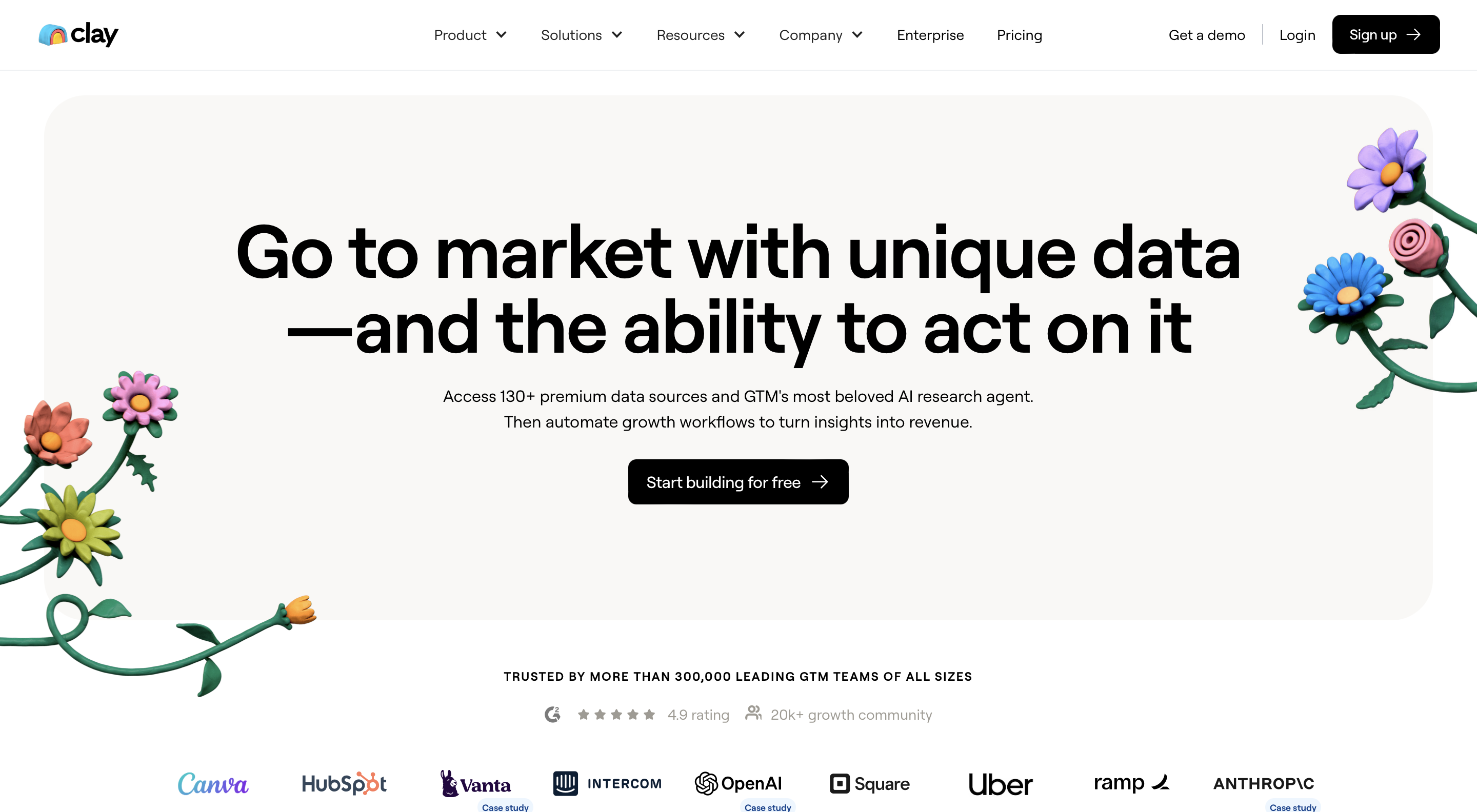Clay homepage