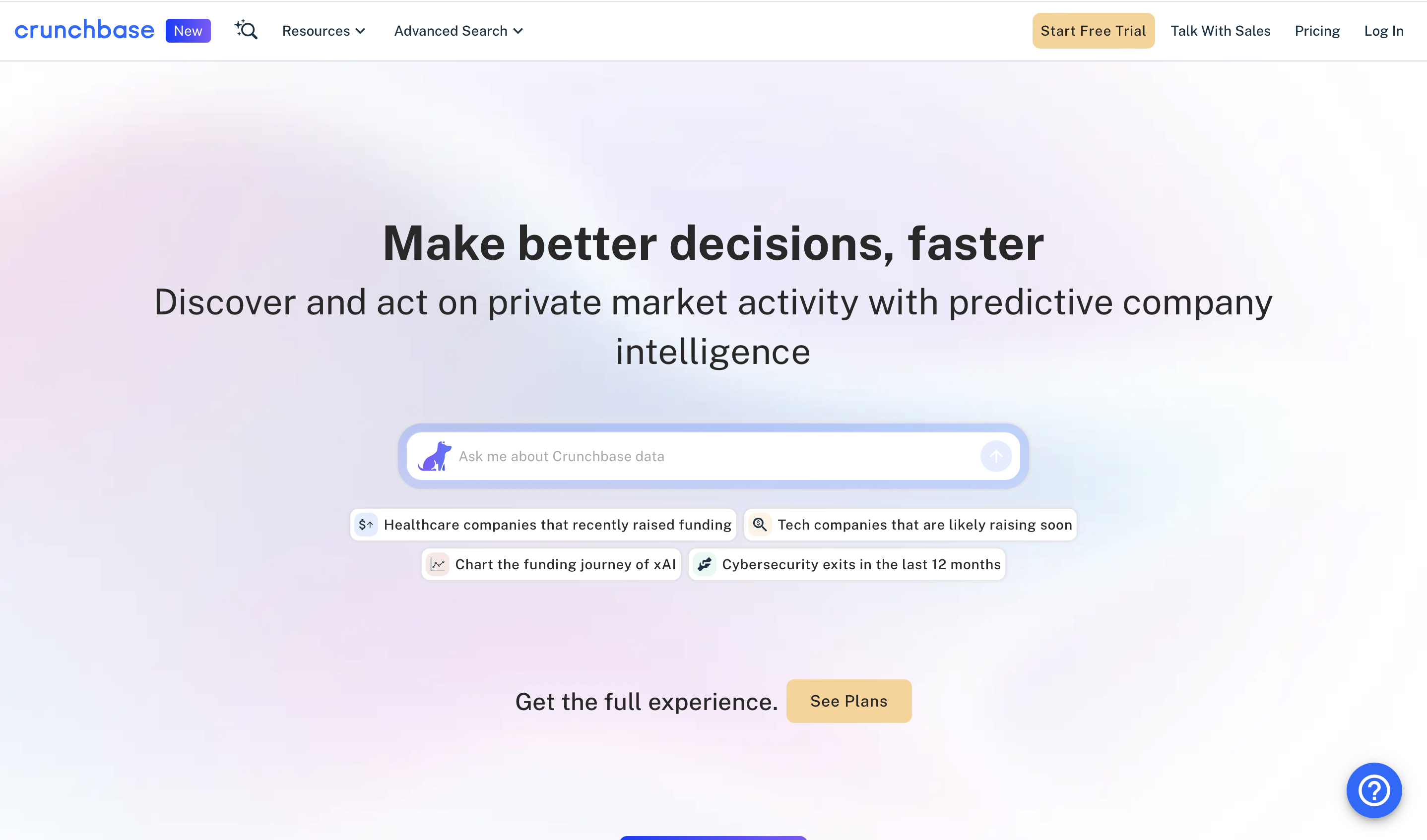 Crunchbase home