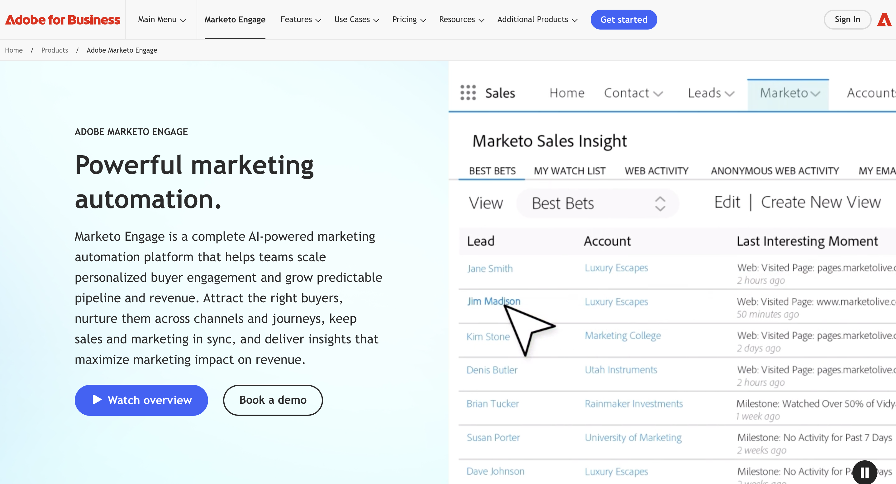 Marketo engage home