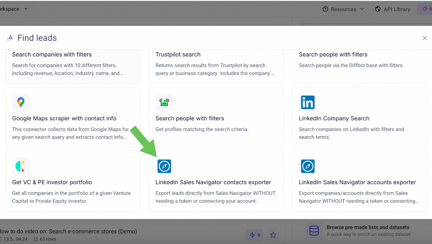 Choose Sales Nav Exporter