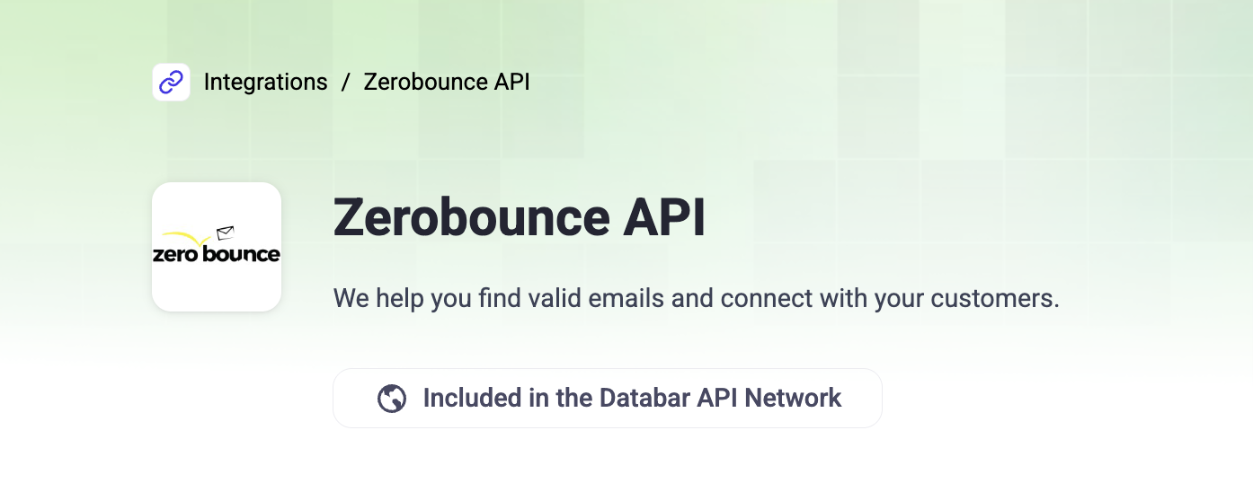 Zerobounce integration